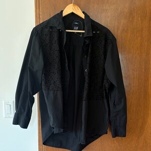 GAP oversized Black Lace bib Shirt